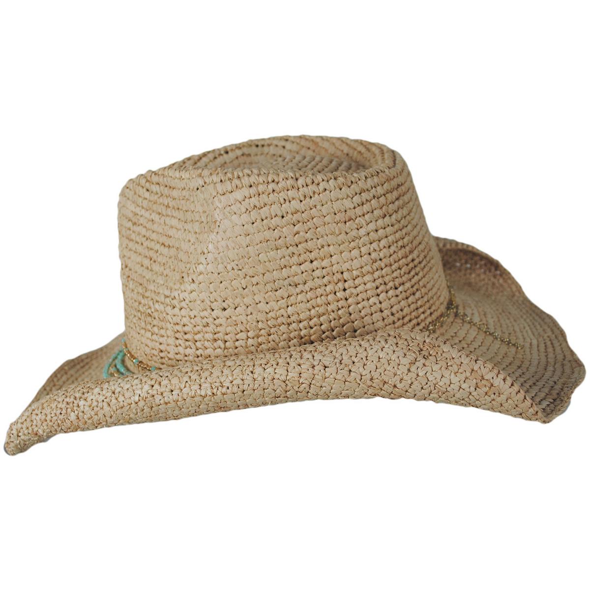 NIKKI BEACH | Sydney Raffia Straw Western Hat | 102659 | profile | NATURAL