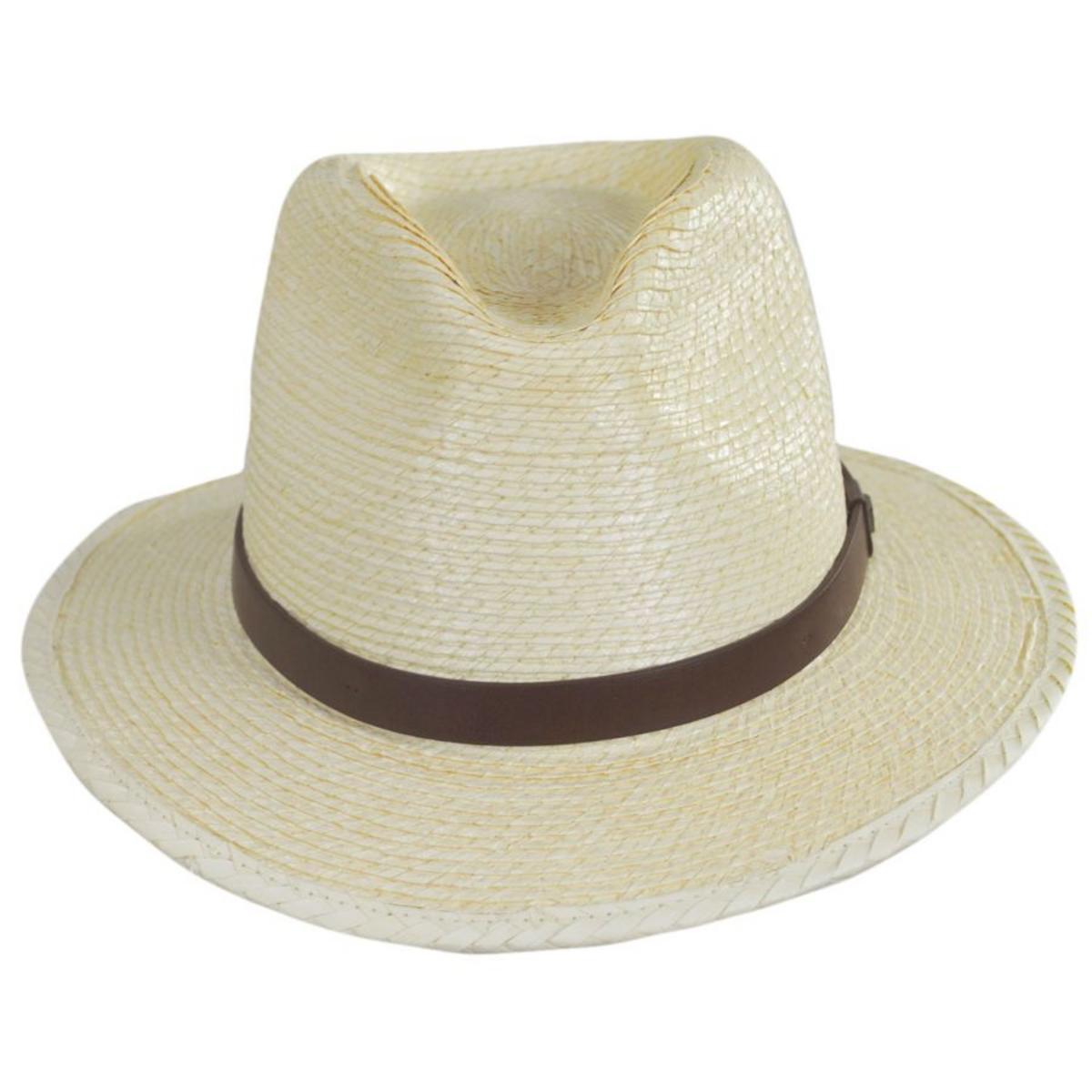 BRIXTON HATS | Messer Palm Straw Fedora Hat | 128328 | front | NATURAL