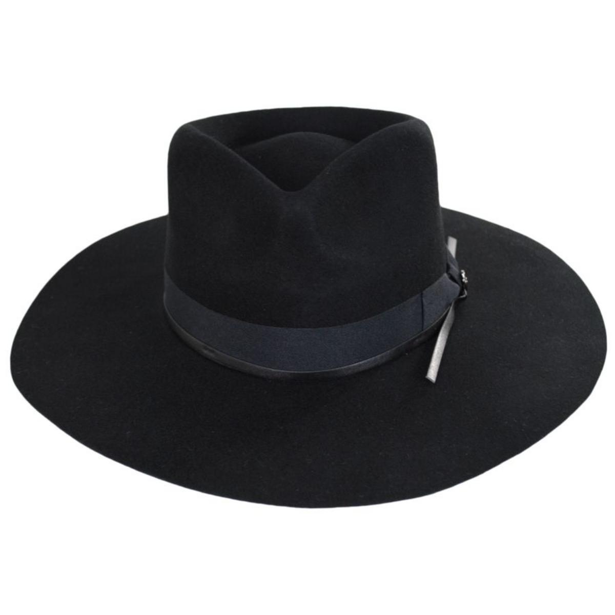 Peter Grimm | Byron Bay Wool Felt Rancher Hat | 136500 | front | BLACK