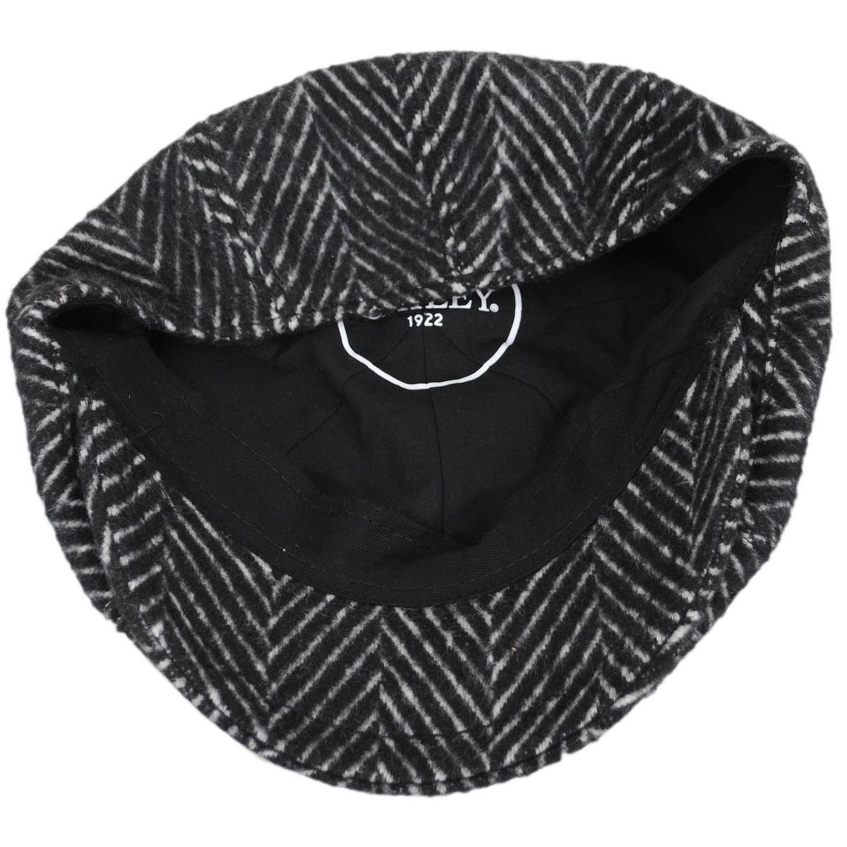 Bailey 1922 | Luca Wool Herringbone Newsboy Cap | 167237 | under | BLACK HERRINGBONE