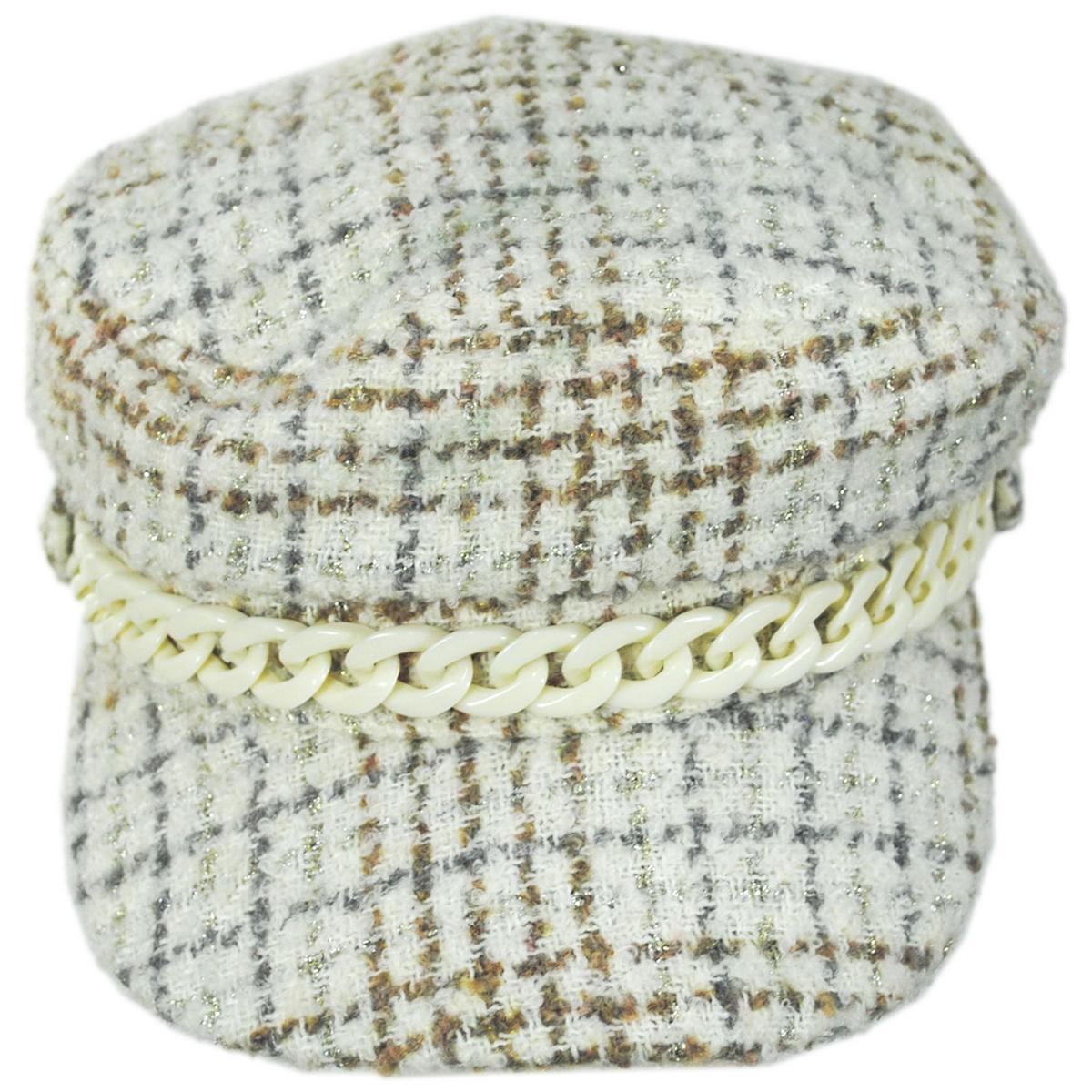 San Diego Hat Company | Emmy Lou Tweed Cabbie Cap | 108655 | front | IVORY