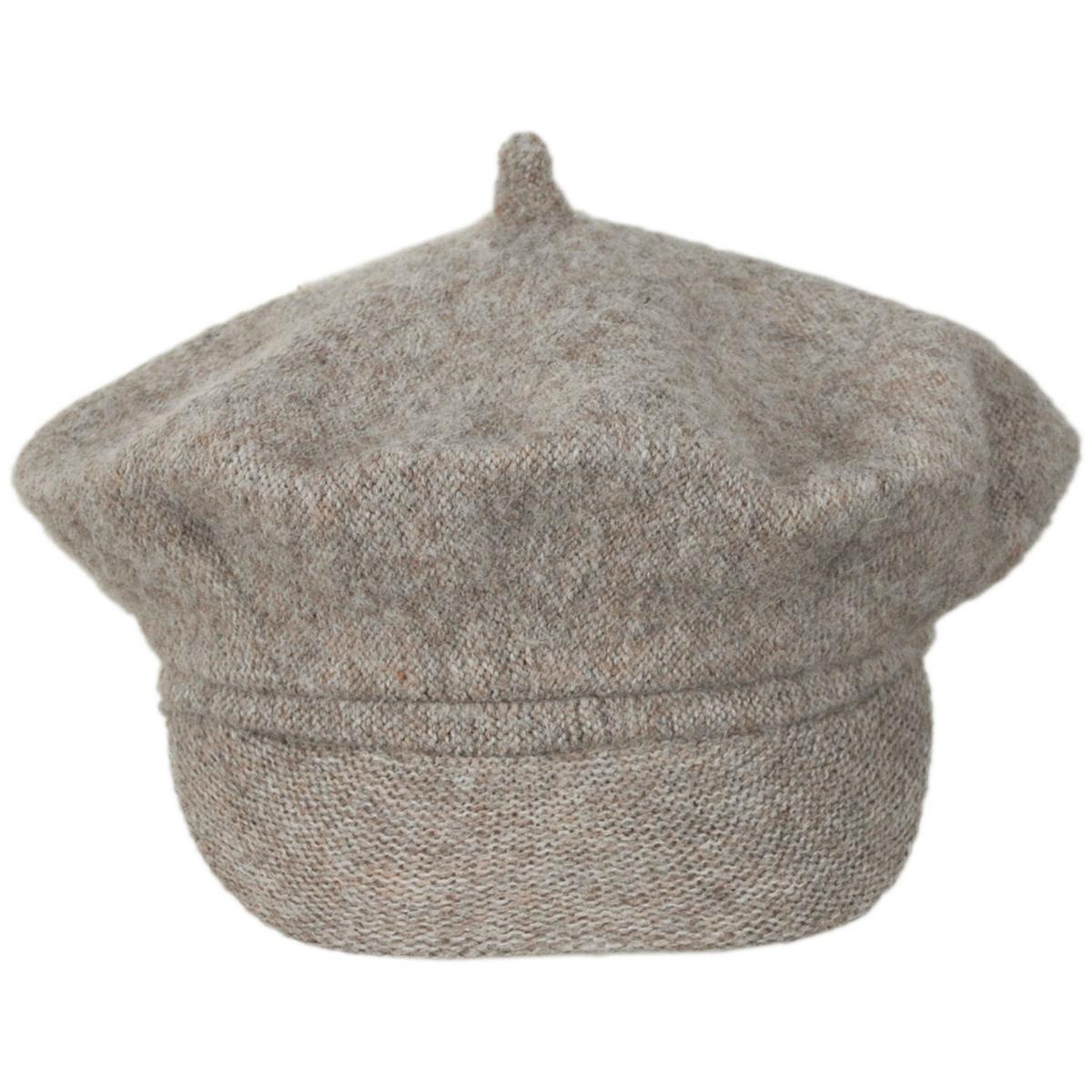 San Diego Hat Company | Early Fog Faux Angora Baker Boy Cap | 108938 | front | BEIGE