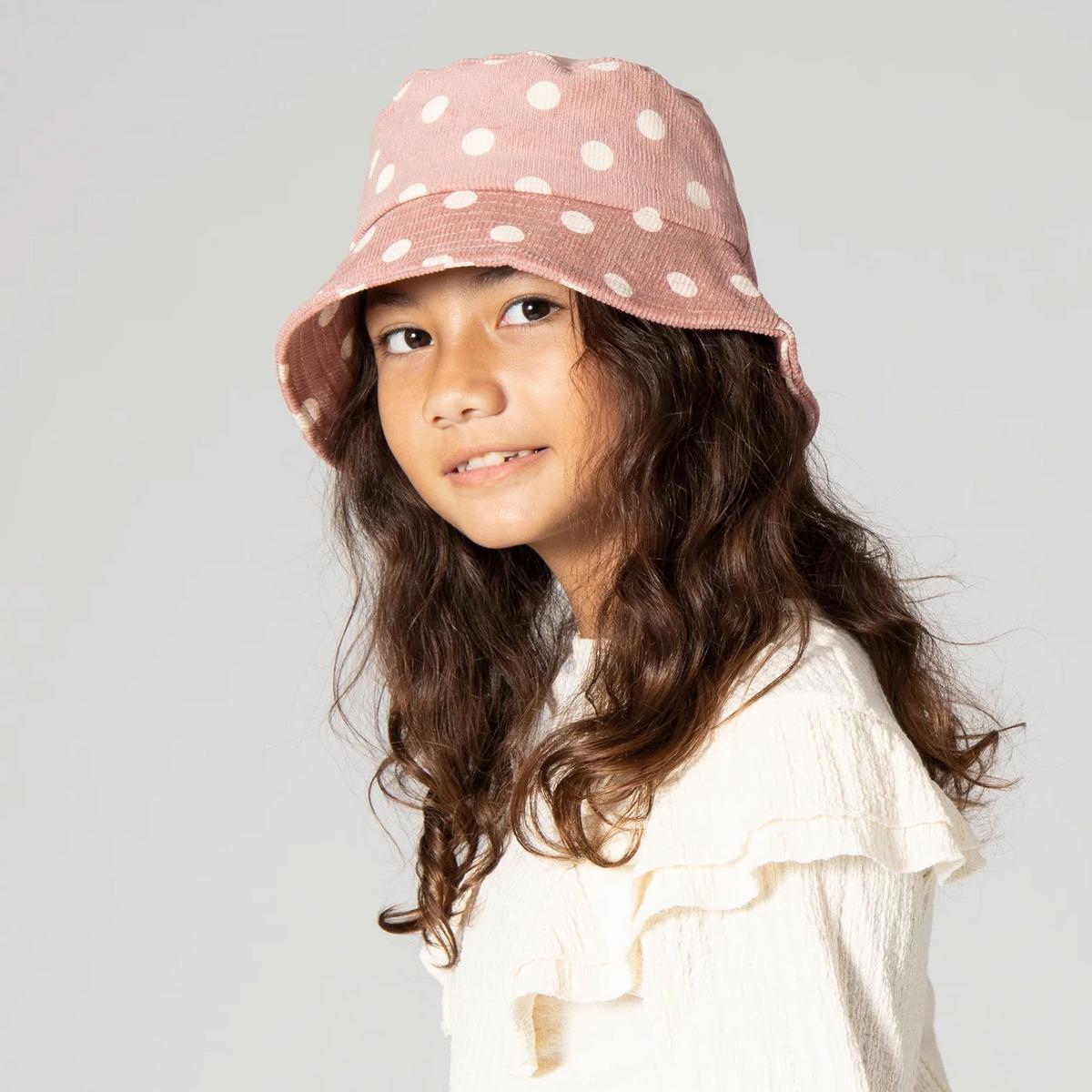 San Diego Hat Company | Kid's Polka Dot Cotton Corduroy Bucket Hat | 508834 | lsmone | BLUSH