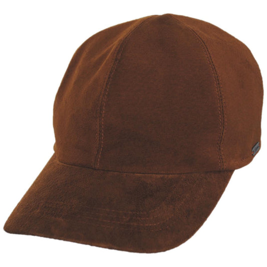 Wigens Caps | Suede Classic Fitted Baseball Cap | 223002 | lead | BROWN