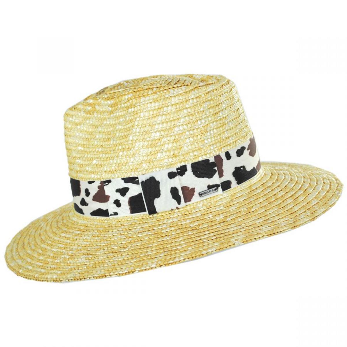 BRIXTON HATS | Joanna Wheat Straw Fedora Hat | 104012A | profile | HONEY/CATTLE