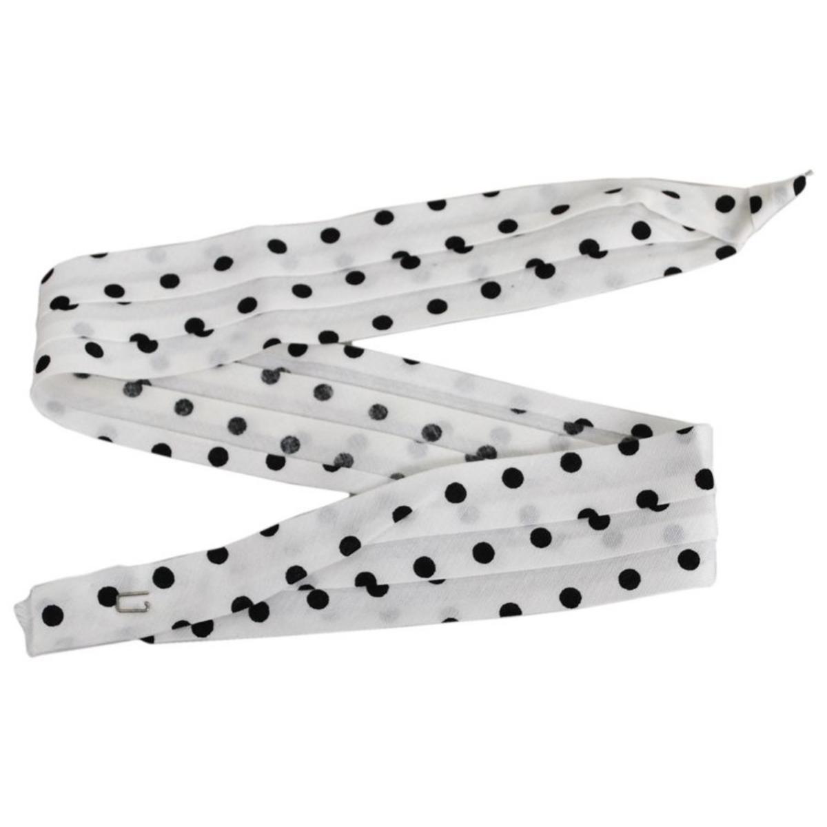 Capas Headwear | Polka Dot 3-Pleat Puggaree Hat Band | 602014 | front | WHITE/BLACK