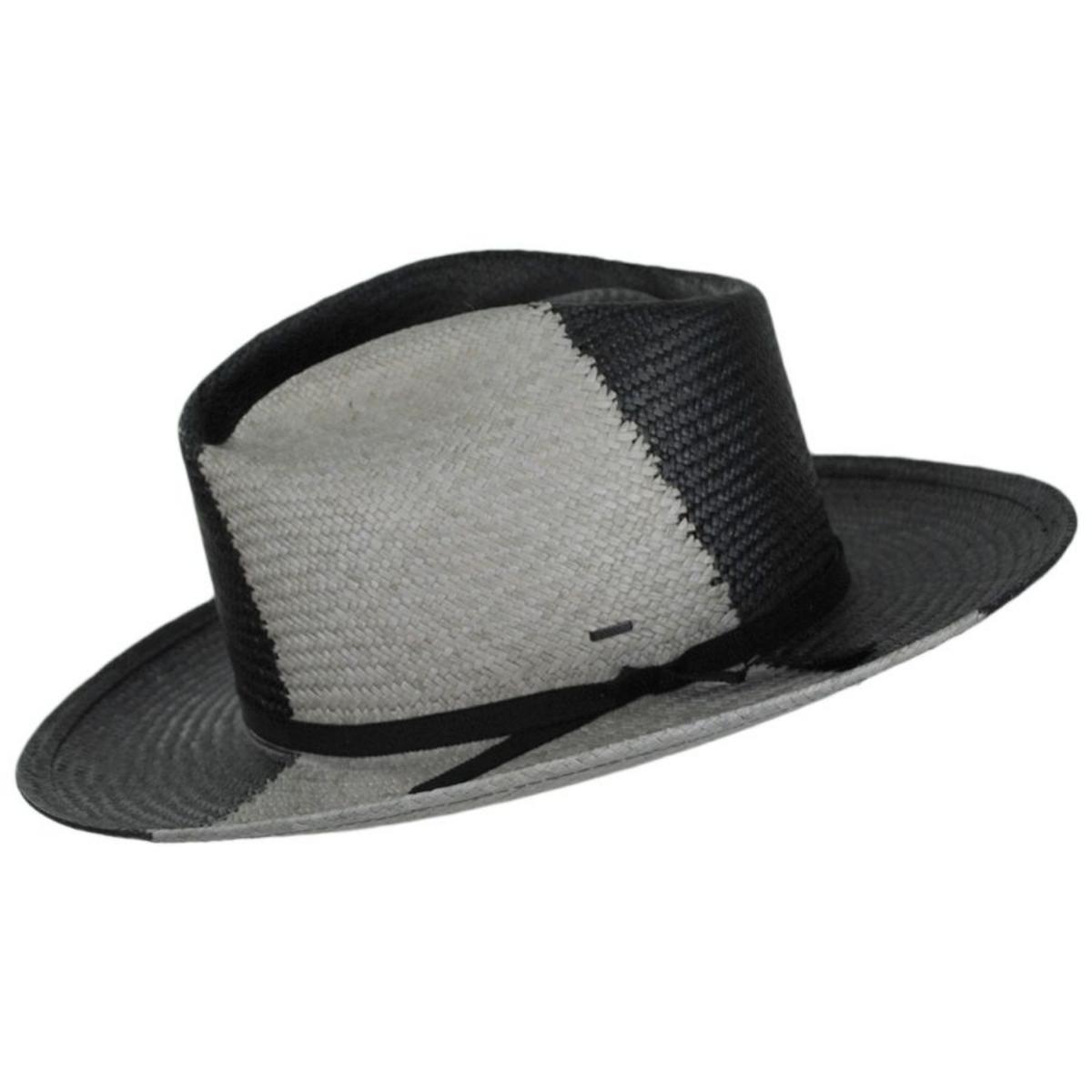 Bailey 1922 | Boreal Panama Straw Fedora Hat | 127735 | profile | BLACK/ASH