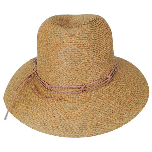 Scala | Llana Toyo Braid Straw Safari Fedora Hat | 105503 | front | BLUSH