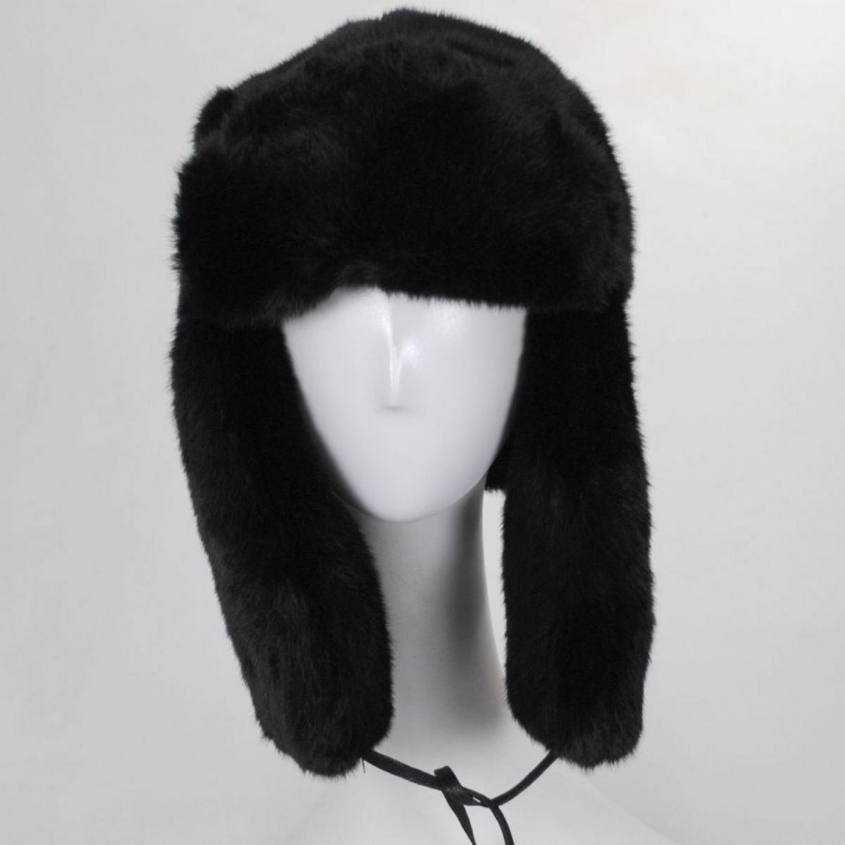 Kangol | Faux Fur Trapper Hat | 106827 | front | BLACK