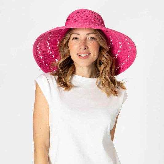 San Diego Hat Company | Sierra Toyo Straw Lampshade Sun Hat | 103690 | lsftwo | PINK