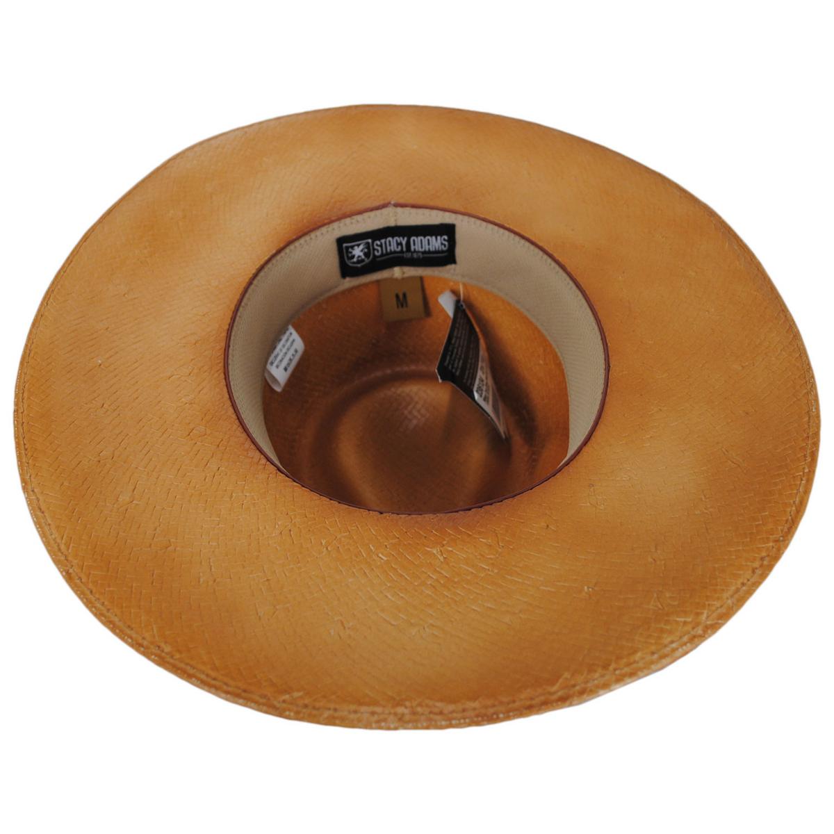 Stacy Adams | Milano Toyo Straw Wide Brim Fedora Hat | 126086 | under | WHEAT