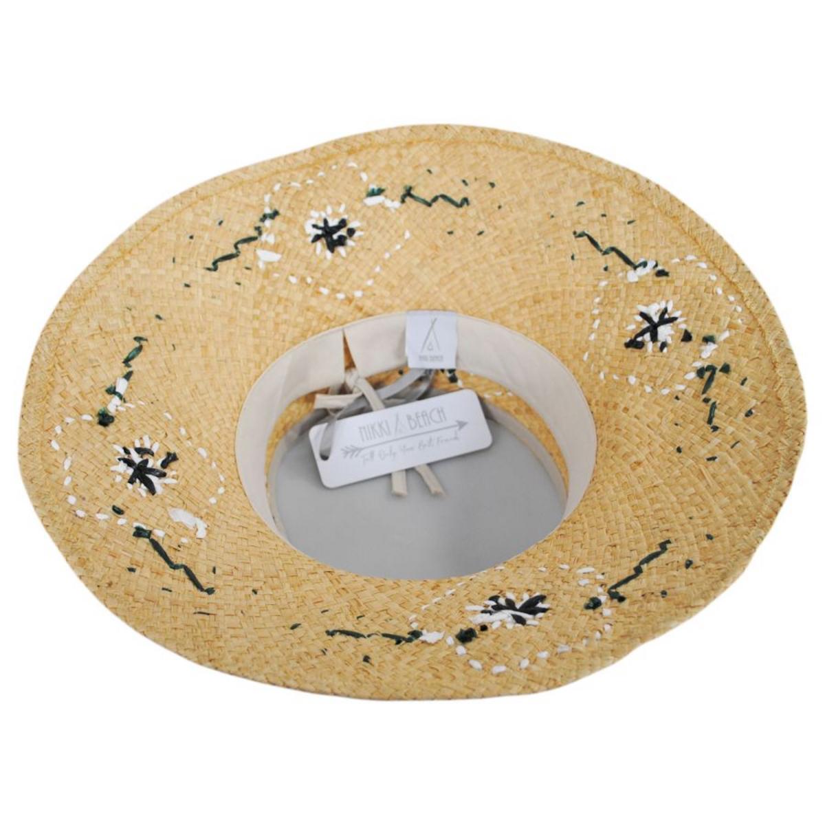 NIKKI BEACH | Fleur Raffia Straw Crownless Hat | 102685 | under | NATURAL/WHITE