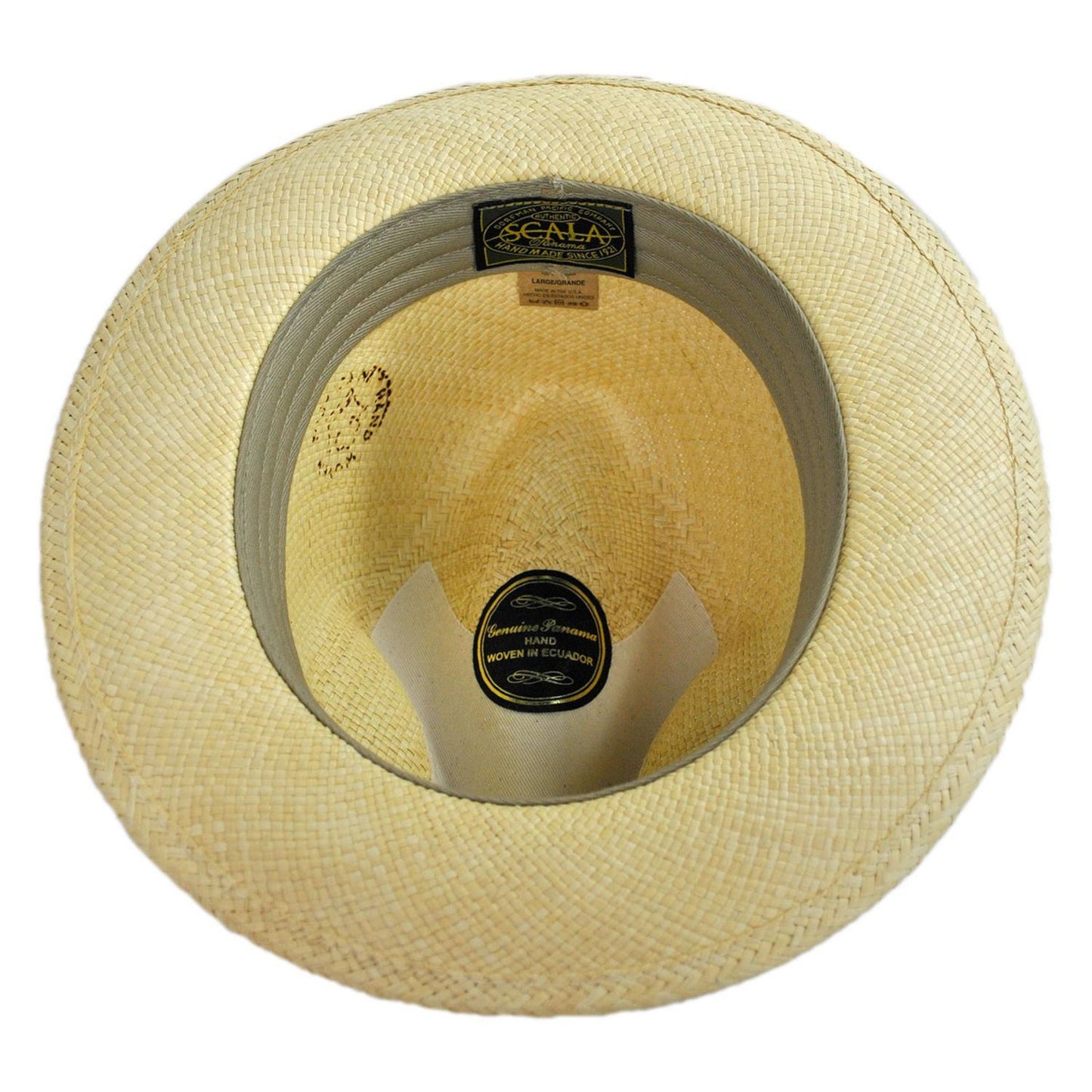 Scala | Panama Straw Snap Brim Fedora Hat | 126131 | under | NATURAL