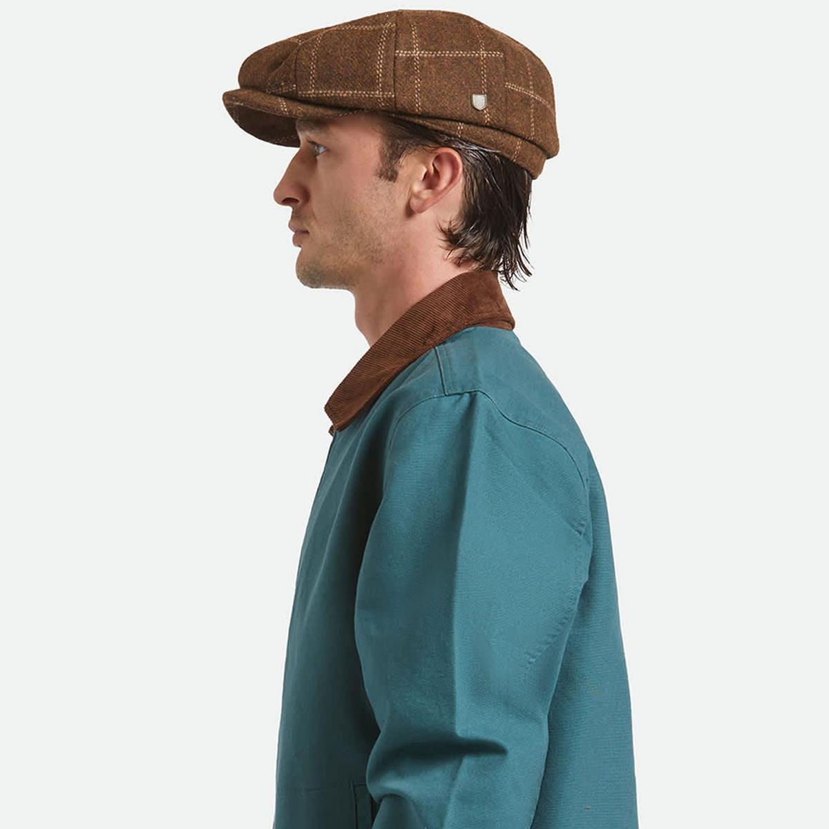 BRIXTON HATS | Brood Baggy Plaid Wool Blend Newsboy Cap | 161505 | lsmone | COPPER/TAN