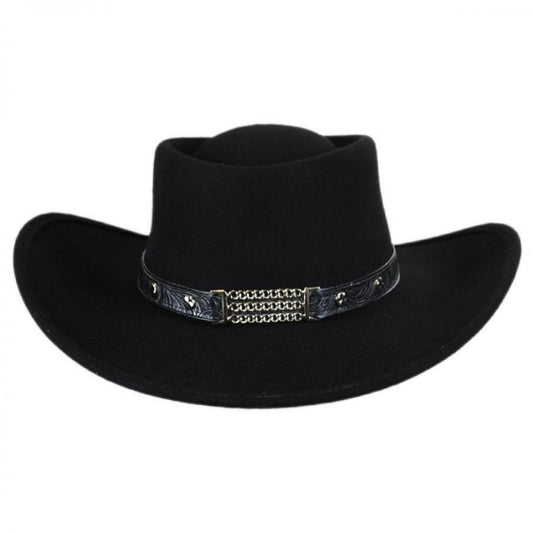 Eddy Bros | Little Joe Wool Felt Gambler Western Hat | 130151 | front | BLACK