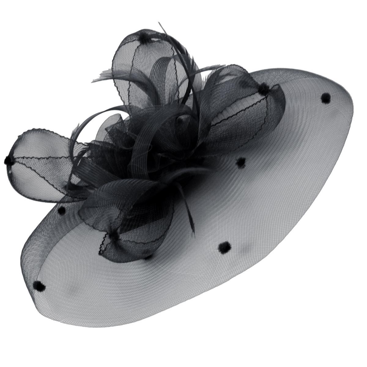 Kathy Jeanne | Voile Horsehair Mesh Fascinator Hat | 122431 | lead | BLACK