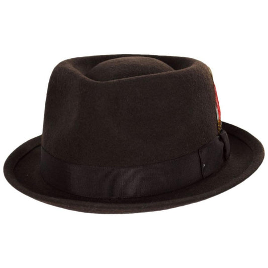 Capas Headwear | Kid's Wool Felt C-Crown Trilby Fedora Hat | 507402 | lead | BROWN