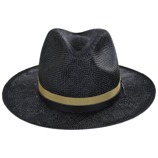 Bailey 1922 | Braylon Sisal LiteStraw Fedora Hat | 127755 | front | BLACK