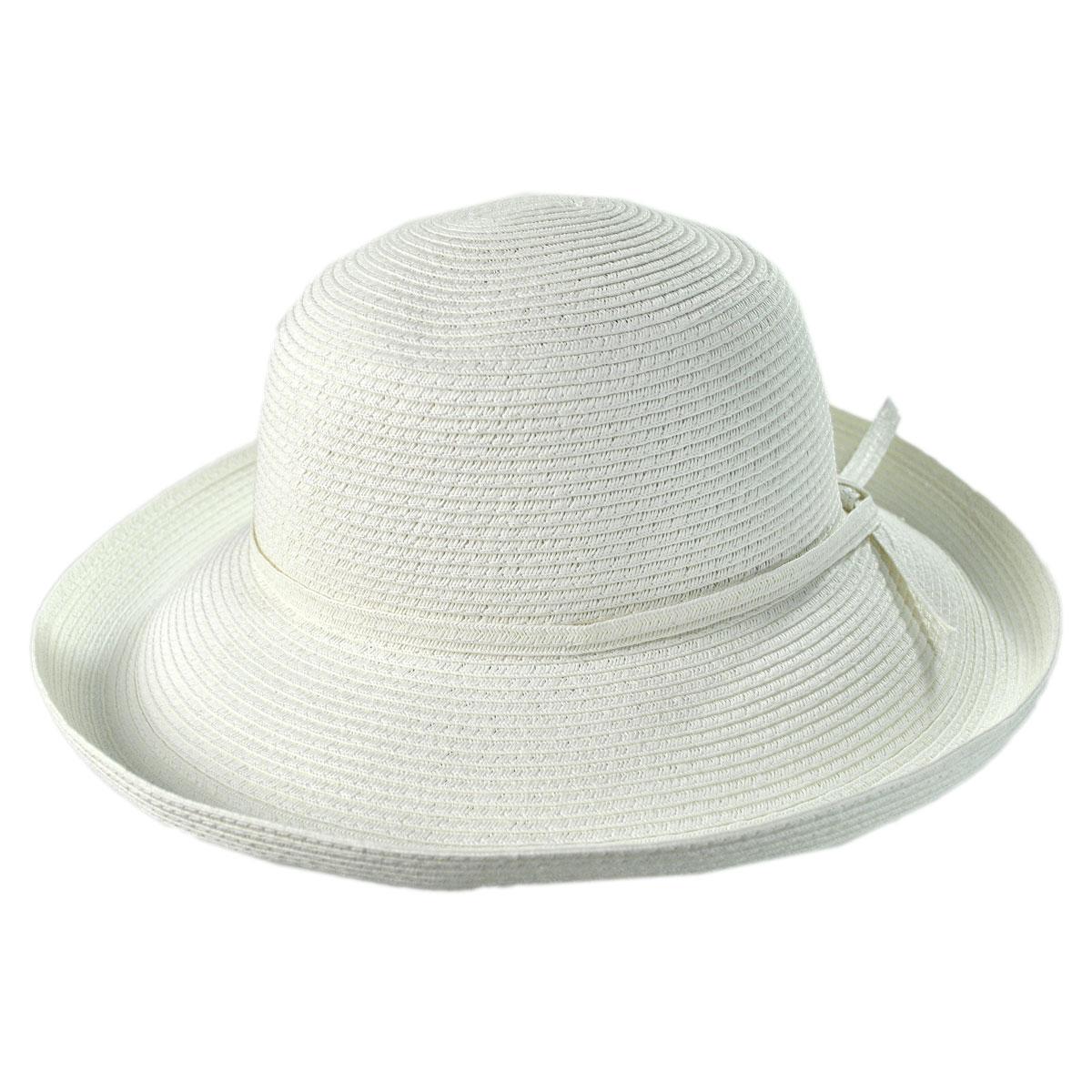 sur la tete | Wholesale Traveler Toyo Straw Sun Hat B2B Pre-Pack | B2B104200 | front | WHITE
