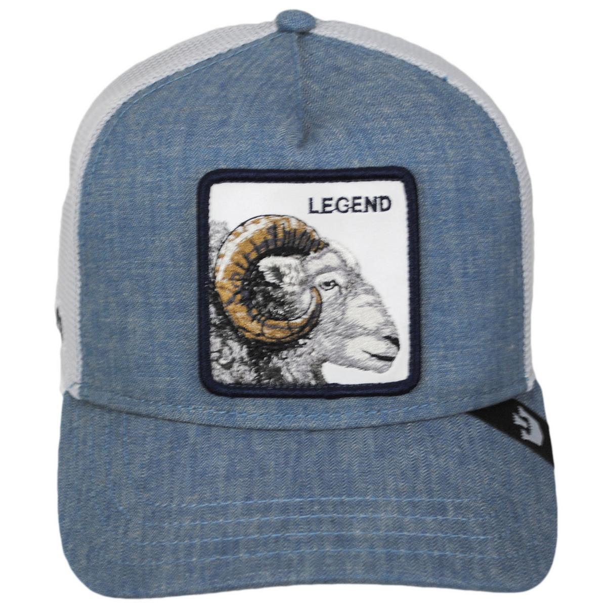 Goorin Bros | Legend Herringbone Mesh Trucker Snapback Baseball Cap | 200702 | front | BLUE