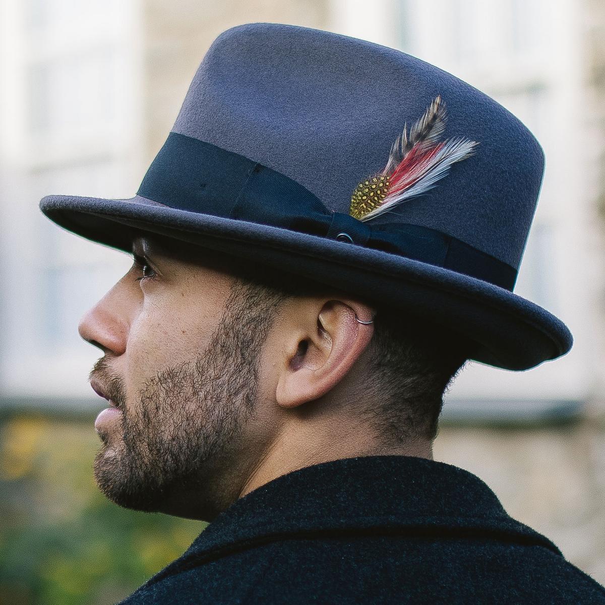 Jaxon Hats | Blues Crushable Wool Felt Trilby Fedora Hat | 132020 | lsmone | GREY