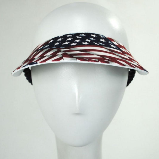 The Incredible Sunvisor | Springlace Flags Sunvisor | 196352 | front | RED/WHITE/BLUE