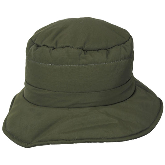 Scala | Darina Nylon Puffer Rain Bucket Hat | 106441 | front | OLIVE