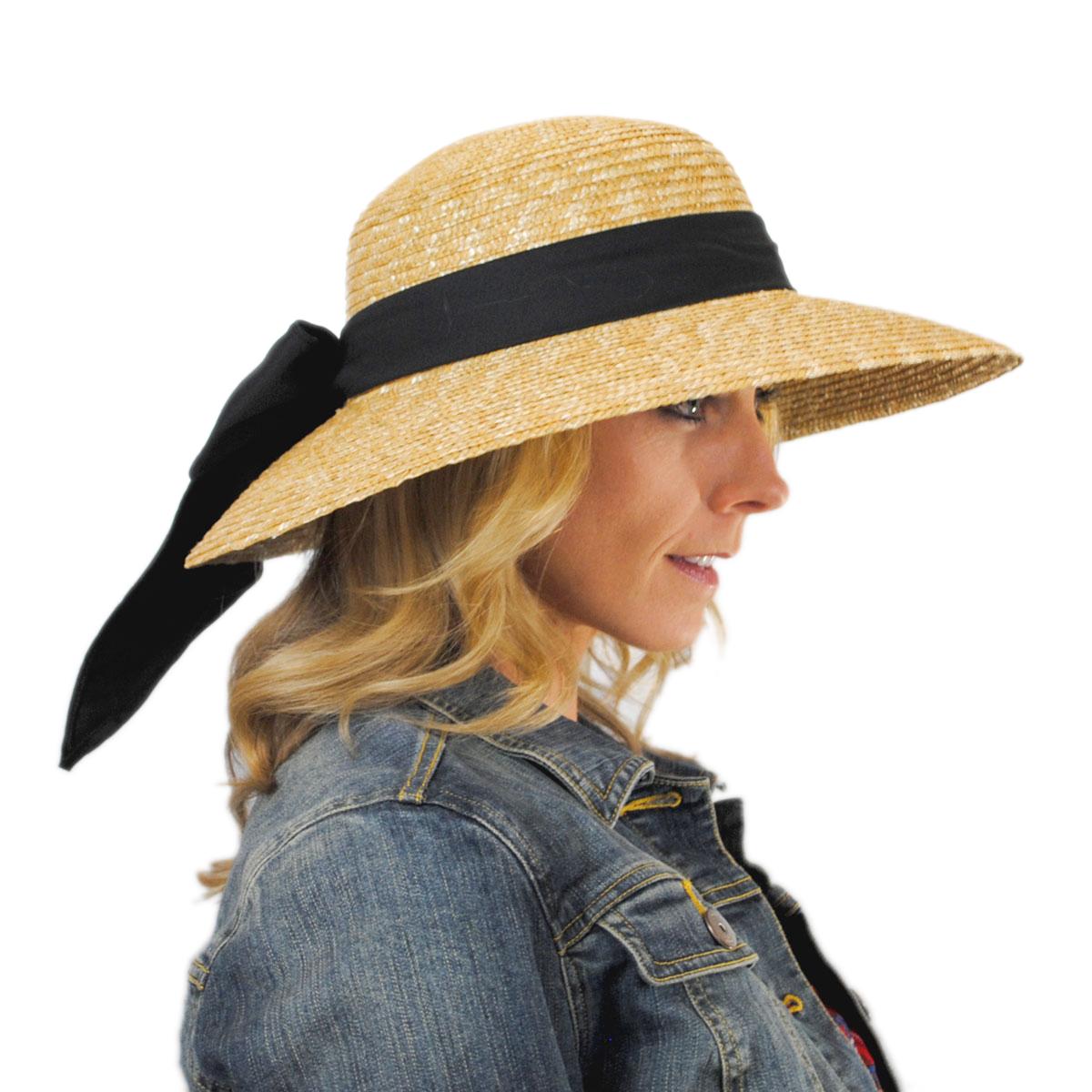 sur la tete | Milan Straw Boater Sun Hat | 103304 | lsftwo | NATURAL