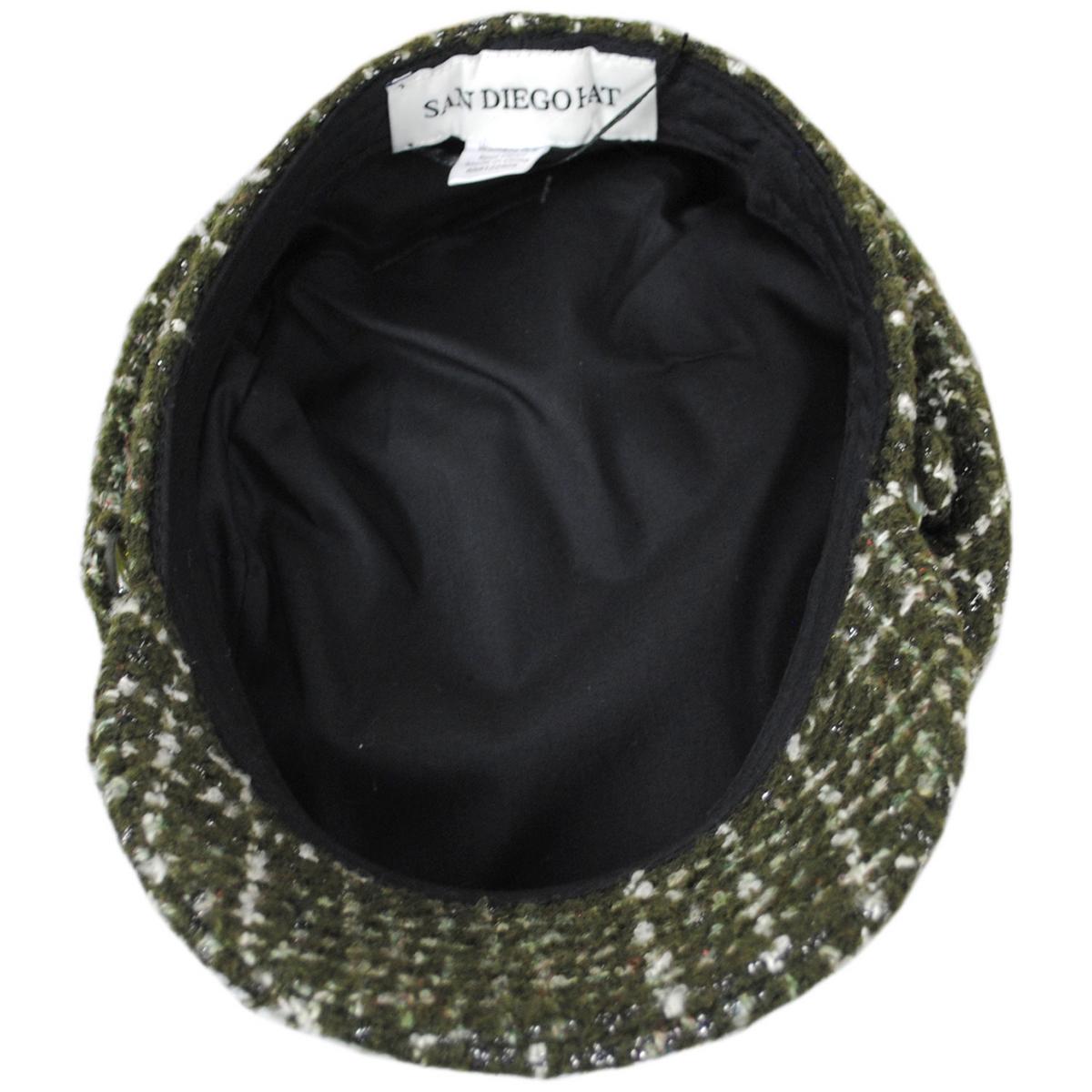San Diego Hat Company | Emmy Lou Tweed Cabbie Cap | 108655 | under | GREEN