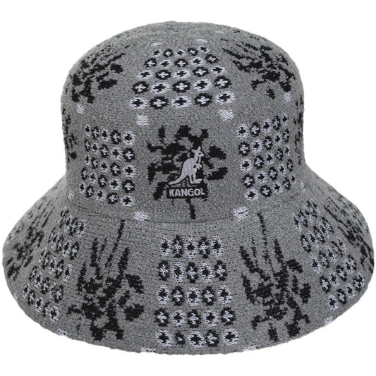 Kangol | Retro Quaint Audrey Bucket Hat | 106837 | front | GREY/BLACK