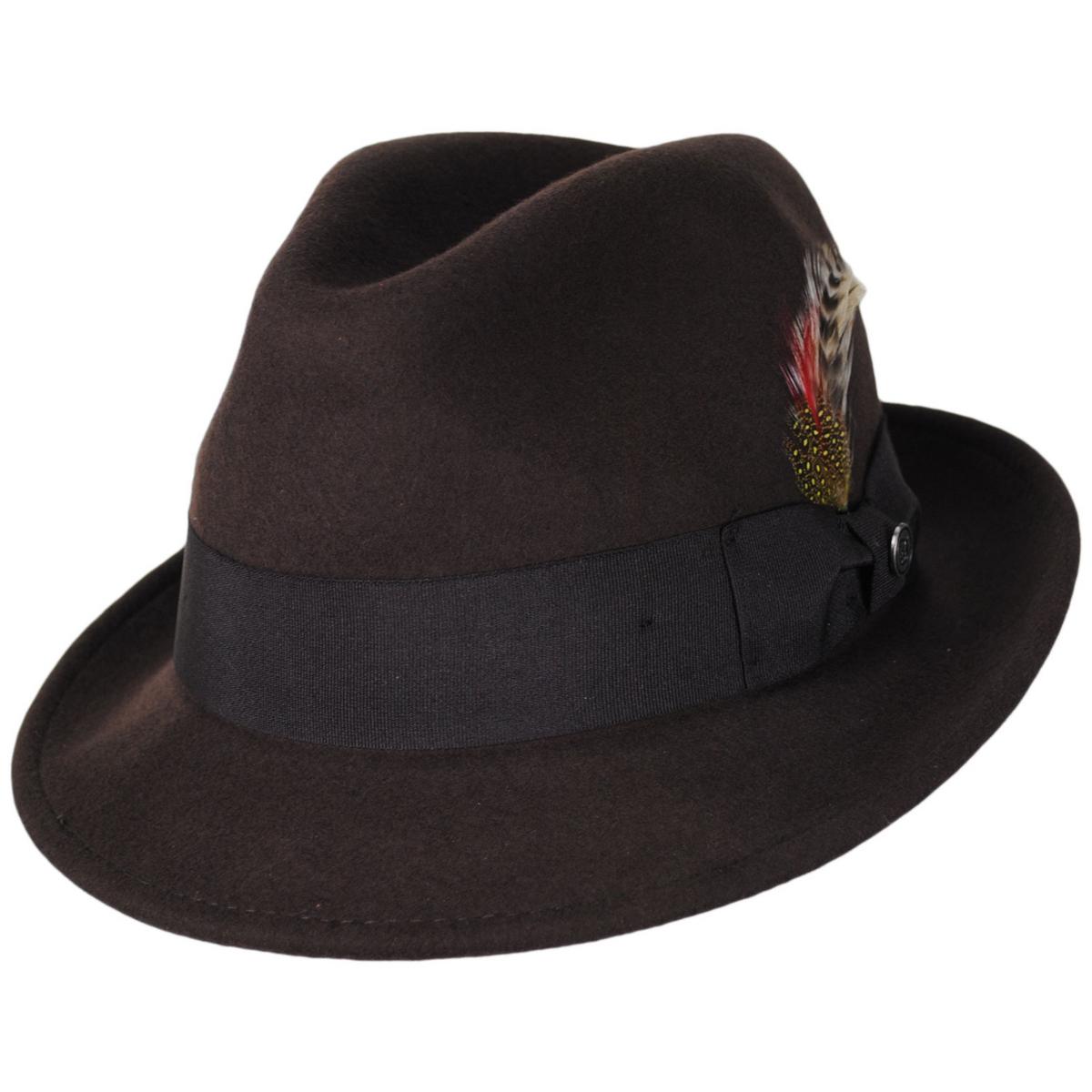 Jaxon Hats | Wholesale Blues Crushable Wool Felt Trilby Fedora Hat B2B Pre-Pack | B2B132020 | lead | BROWN