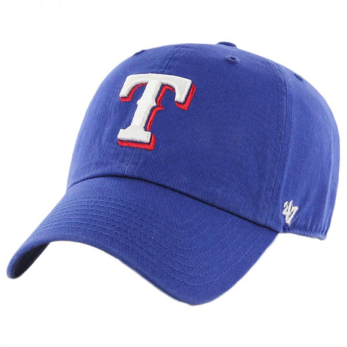 47 Brand | Texas Rangers MLB Clean Up Strapback Baseball Cap Dad Hat | 203441 | lead | ROYAL