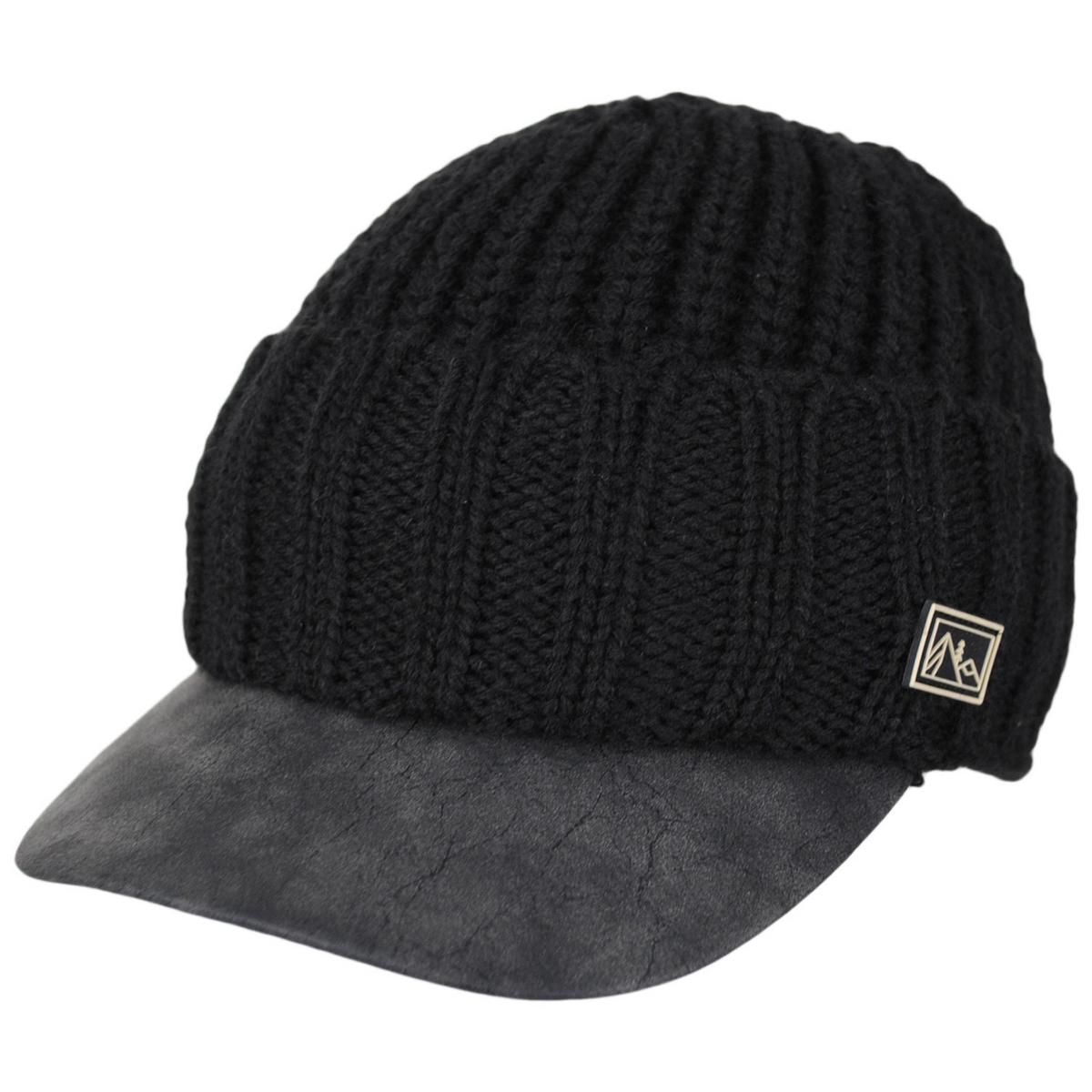 Dorfman Pacific | Summit Rib-Knit Radar Cap | 500044 | lead | BLACK