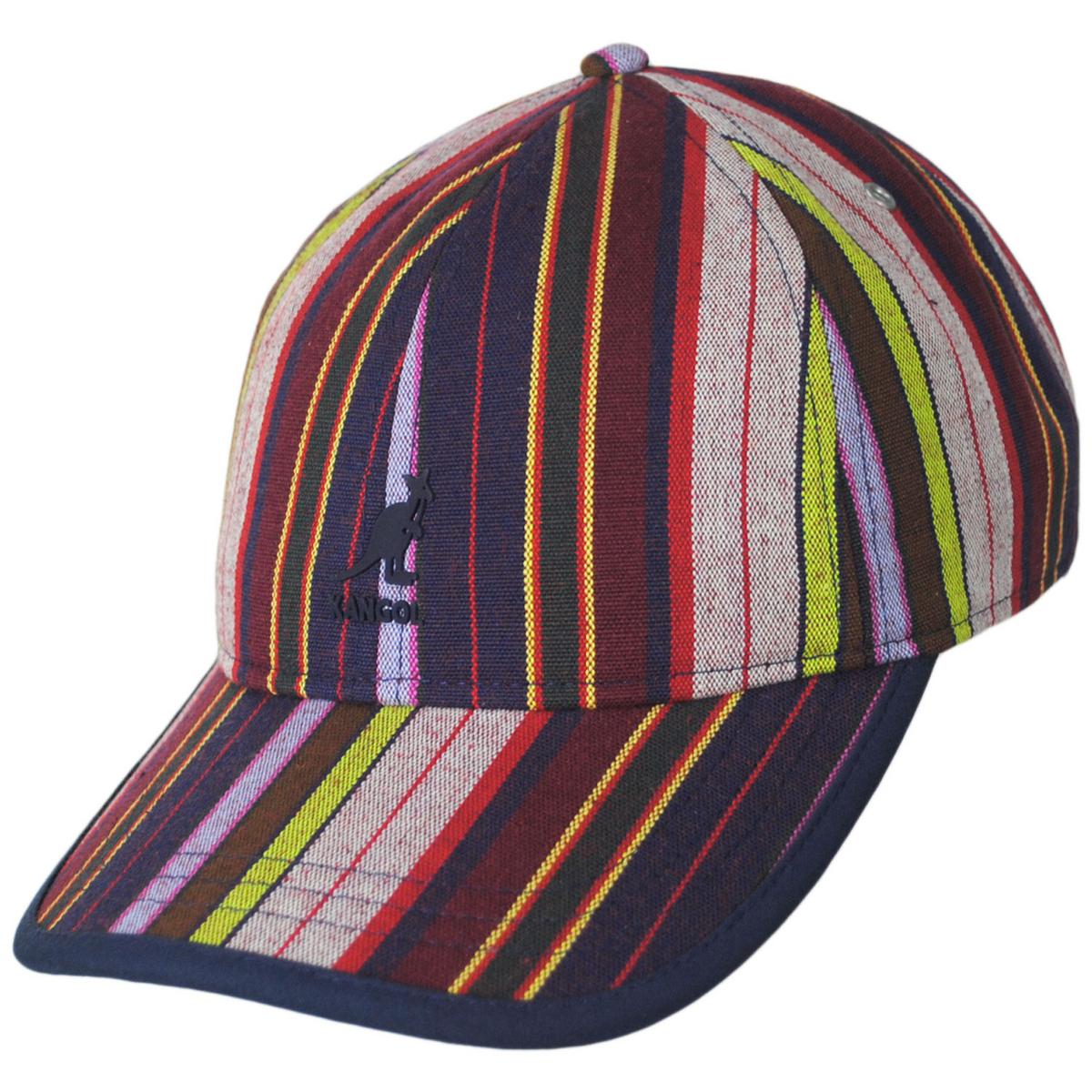 Kangol | Multi Color Stripe Polyester Blend Strapback Baseball Cap | 201128 | lead | PREPPY MULTI