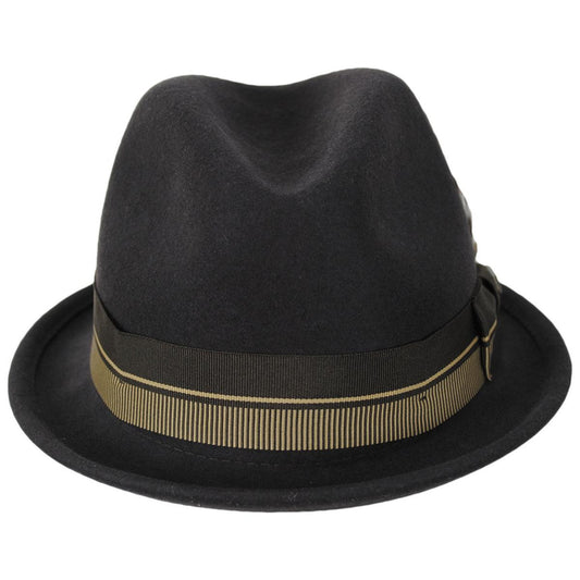 BRIXTON HATS | 20th Anniversary Gain Wool Felt Fedora Hat | 135608 | front | CHOCOLATE/GOLD