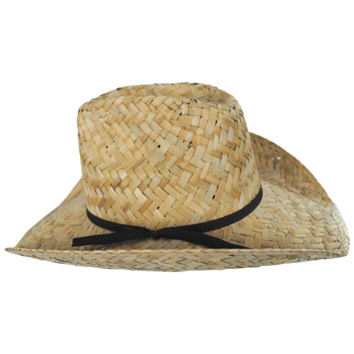 BRIXTON HATS | Houston Rush Straw Cowboy Hat - Natural & Toffee | 128338FW24 | profile | NATURAL