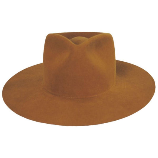 Betmar | Georgia Wide Brim Wool Felt Fedora Hat | 123173 | front | WHISKEY