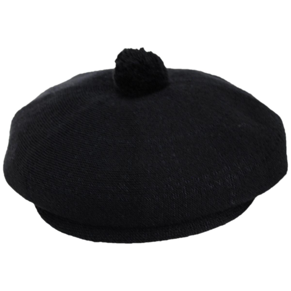 Kangol | New Heritage Pom-Pom Newsboy Cap | 160842 | front | SOLID BLACK