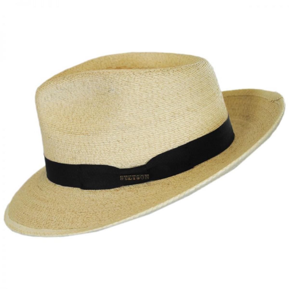 Stetson | Rushmore Palm Leaf Straw Fedora Hat | 126914 | profile | NATURAL