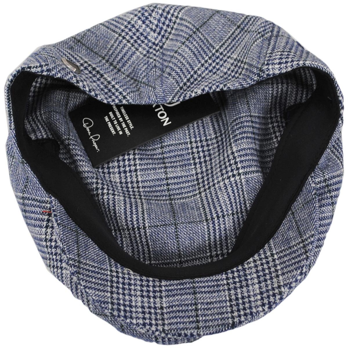 BRIXTON HATS | Hooligan Lightweight Glen Plaid Ivy Cap | 161565 | under | BLUE/OFF WHITE HOUNDSTOOTH