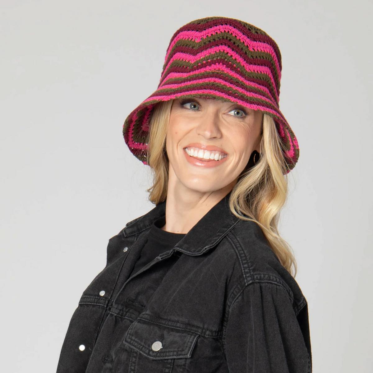 San Diego Hat Company | Dolly Cotton Knit Bucket Hat | 108649 | lsmone | PINK