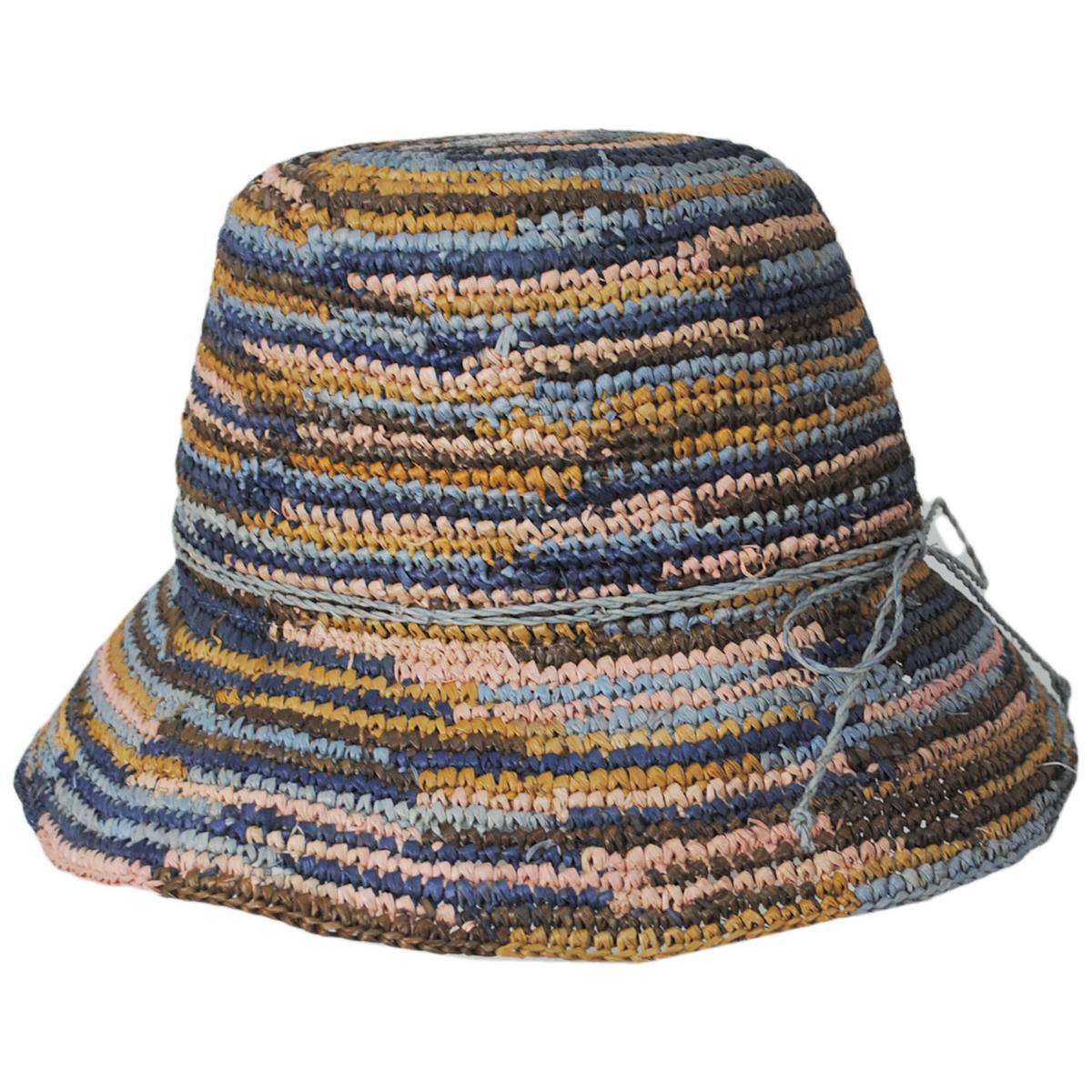 San Diego Hat Company | Iris Raffia Straw Bucket Hat | 103689 | profile | MIXED BROWN