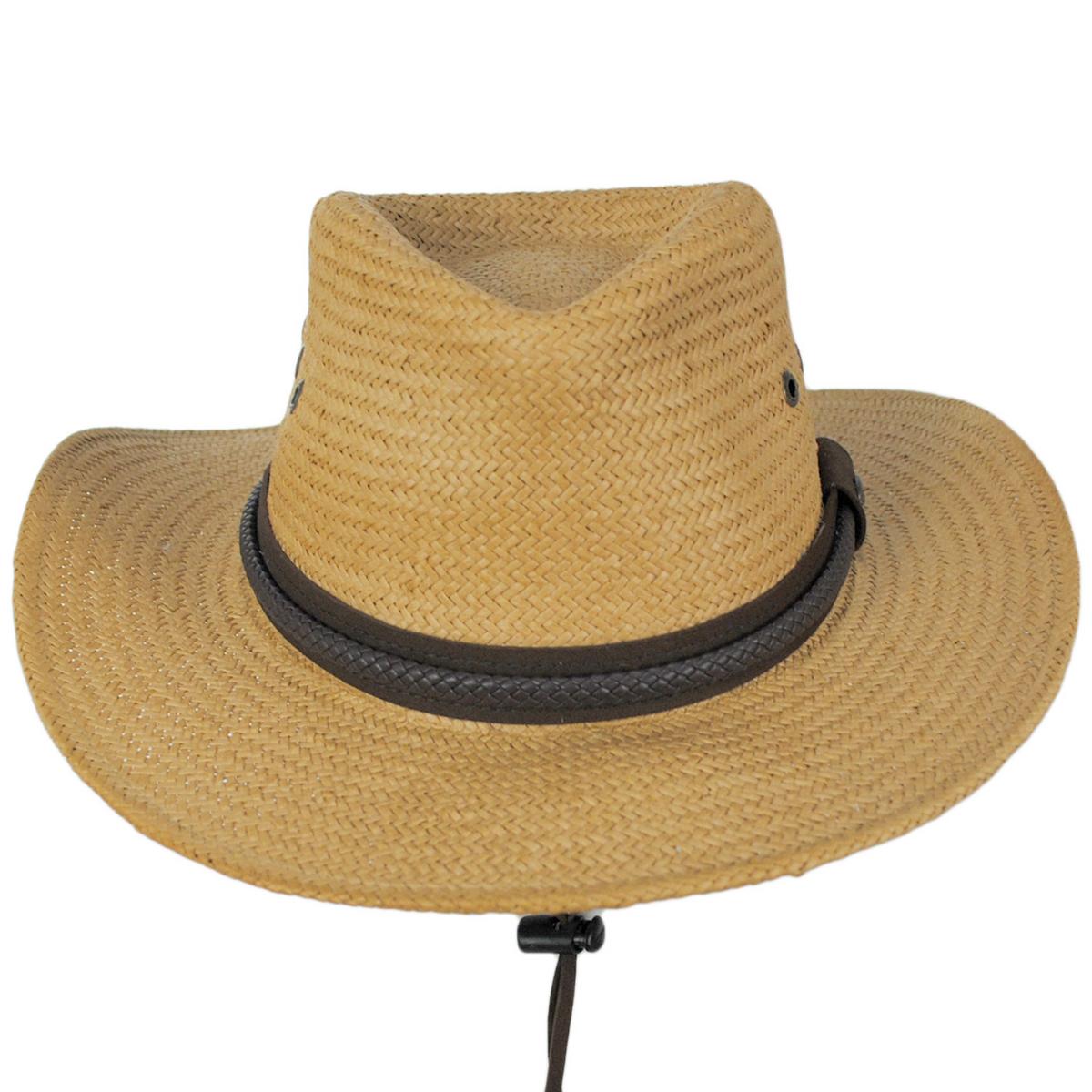 Scala | Maddox 5BU Toyo Straw Outback Hat | 126076 | front | TEA