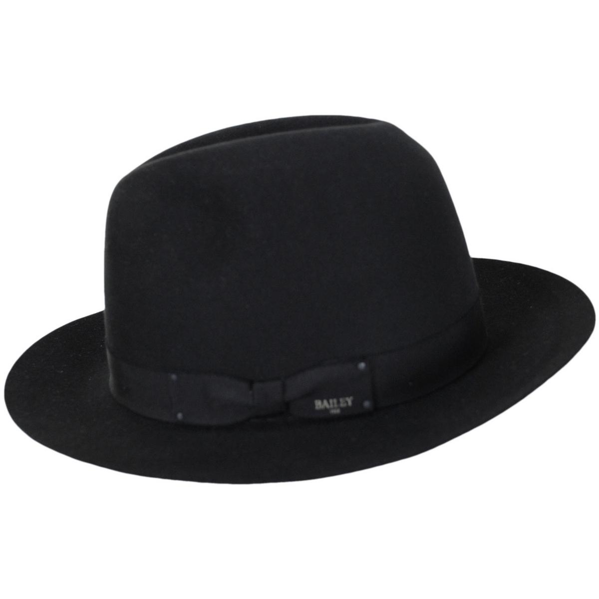 Bailey 1922 | Draper III Fur Felt Fedora Hat | 130082 | profile | BLACK