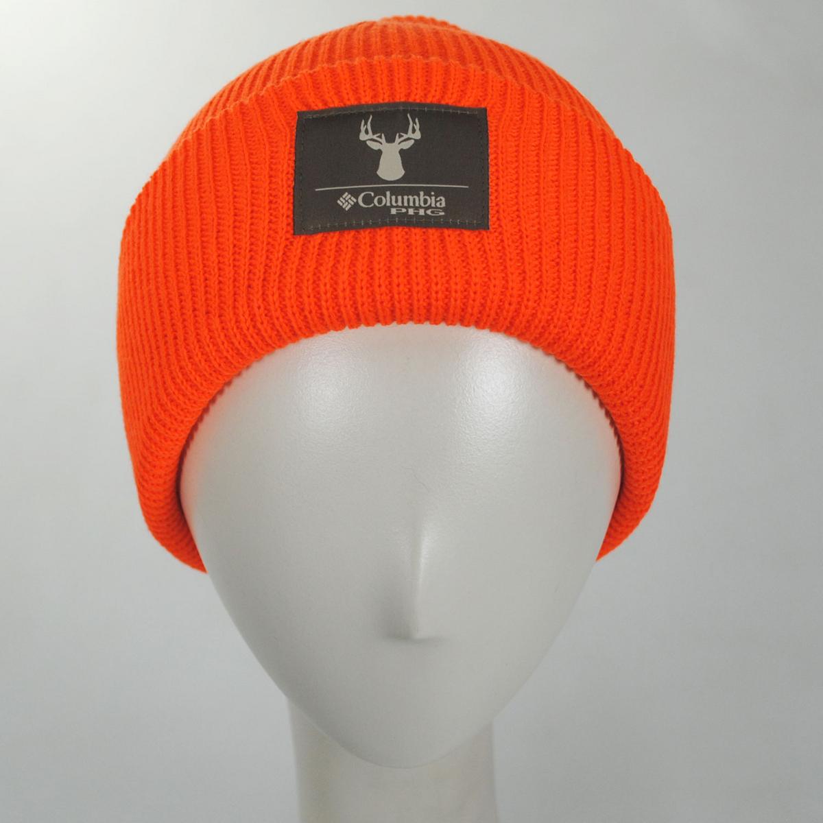 Columbia Sportswear | PHG Patch Acrylic Knit Cuffed Beanie Hat | 500748 | front | BLAZE