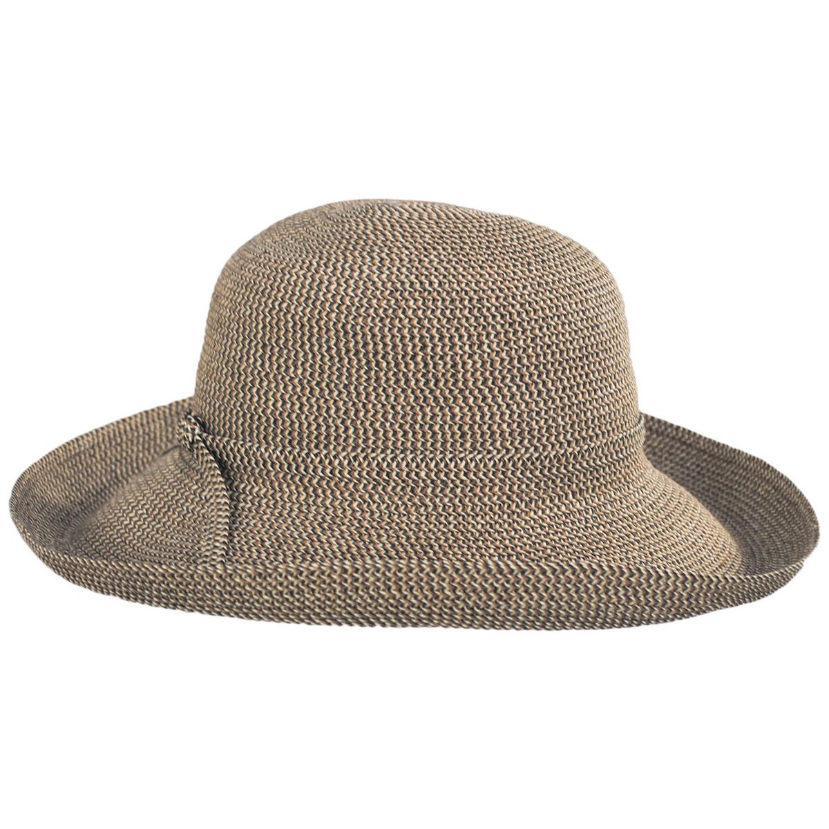 sur la tete | Wholesale Traveler Toyo Straw Sun Hat B2B Pre-Pack | B2B104200 | profile | NATURAL/BLACK