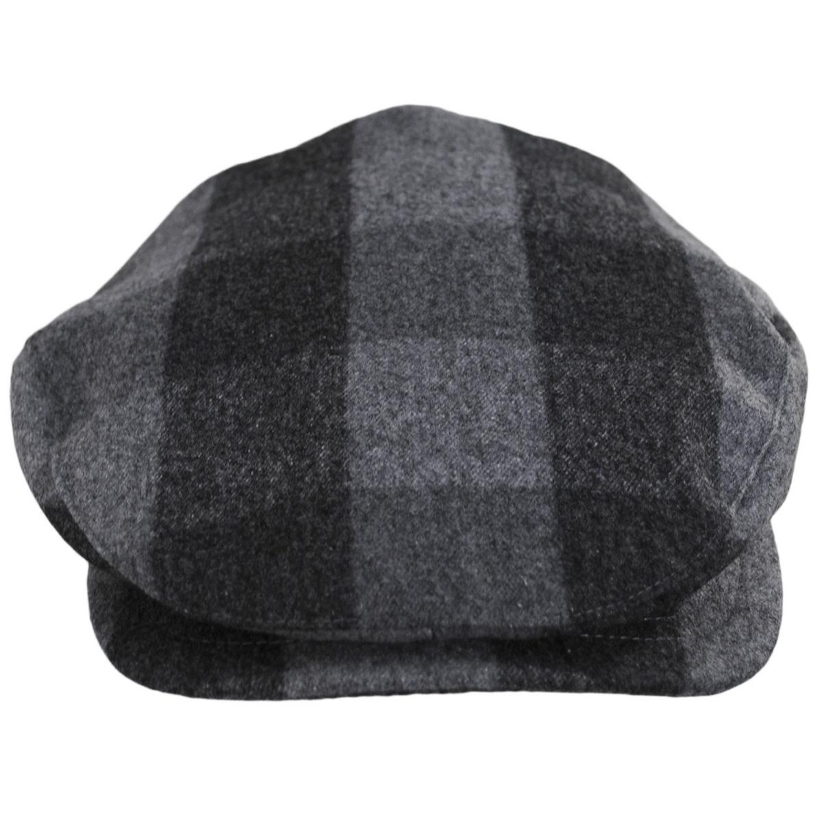 Baskerville Hat Company | Wholesale Danbury Wool Check Square Bill Ivy Cap B2B Pre-Pack | B2B167664 | front | GREY