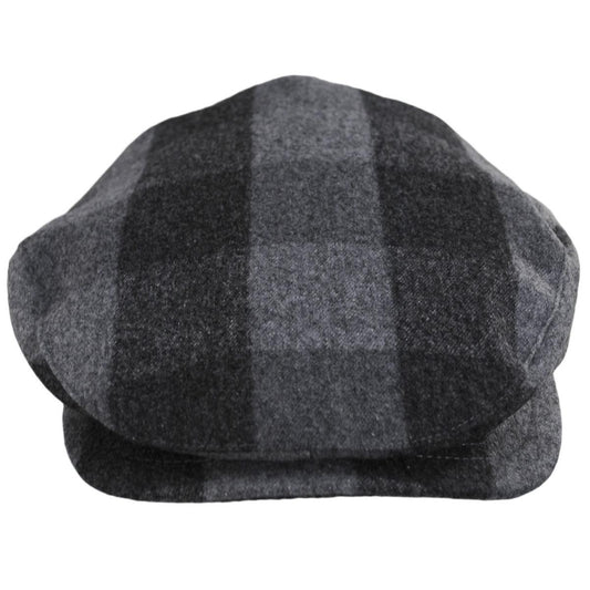 Baskerville Hat Company | Wholesale Danbury Wool Check Square Bill Ivy Cap B2B Pre-Pack | B2B167664 | front | GREY