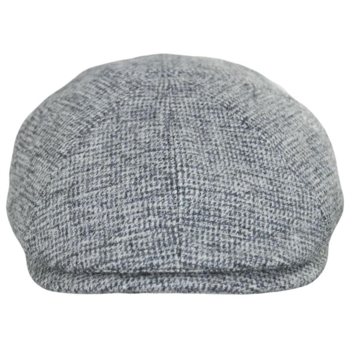 Bailey 1922 | Brune Wool Houndstooth Newboy Cap | 167211 | front | GREY