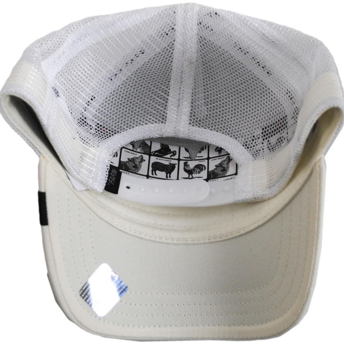 Goorin Bros | White Tiger Mesh Trucker Snapback Baseball Cap | 200368 | under | WHITE